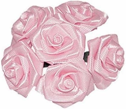 Bulk Package of Cotton Candy Pink Colored Miniature Ribbon Roses for Favors, Crafts, Weddings and More-3 Packages of 72 for 216 Total Roses