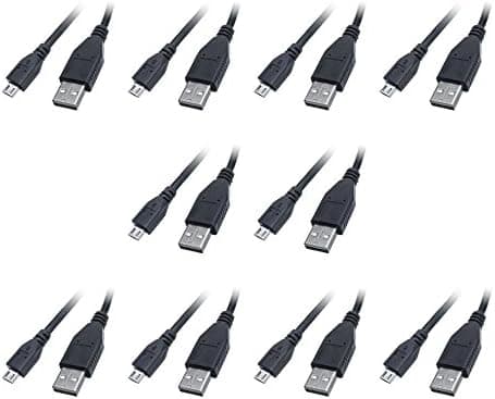 C&E 10 Pack, 1.5 Feet Micro USB 2.0 Cable, Black, Type A Male / Micro-B Male, CNE464805