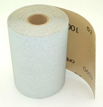 Stick-on PSA Sandpaper Roll, 4.5" Wide, 10 Yds. Long, 80 Grit.