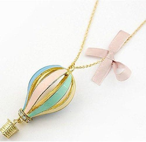 TOPSTARONLINE Gold Tone Alloy Hot Air Balloon Pendant Chain Necklace