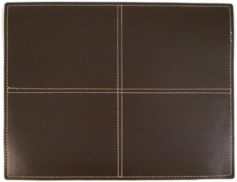 Stitched Faux Leather Placemat - Brown