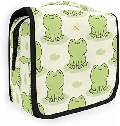 Hanging Toiletry Bag Cute Frog Makeup Travel bag for Toiletries Portable Toiletry Organizer Bags Clear Toiletry Cosmetic Kit