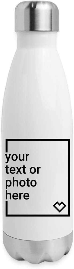 Spreadshirt® Custom Water Bottle Add Your Own Text or Image/Insulated Stainless Steel Personalized Water Bottles