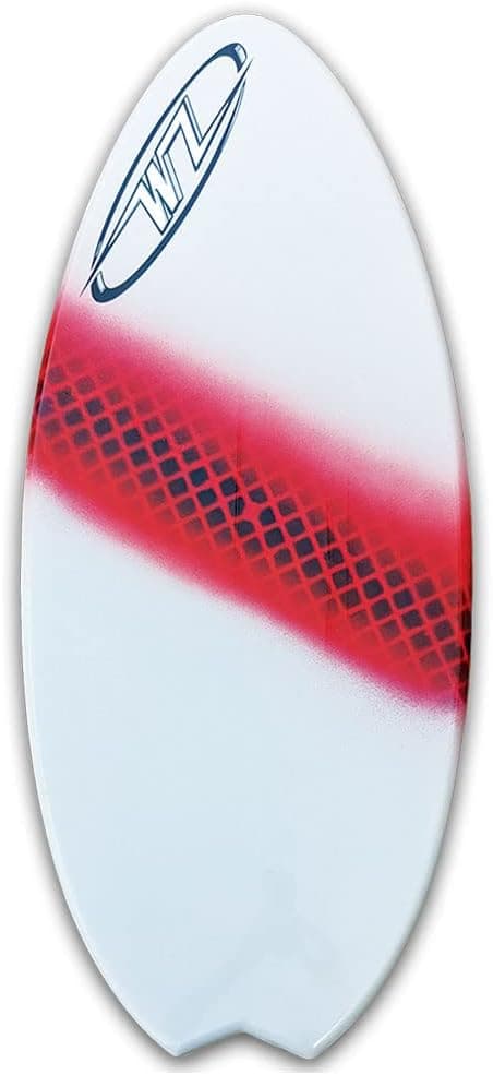 Wave Zone Fish - 48" Fiberglass Fishtail Skimboard - Riders up to 175 lbs - Red