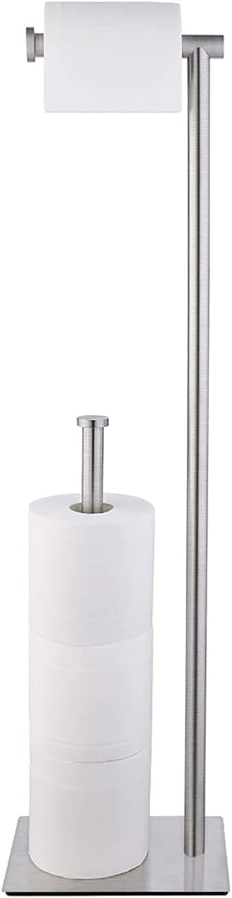 KES Freestanding Toilet Paper Holder Stand with Reserve Toilet Paper Storage for Bathroom SUS304 Stainless Steel Brushed Steel, BPH286S1B-2