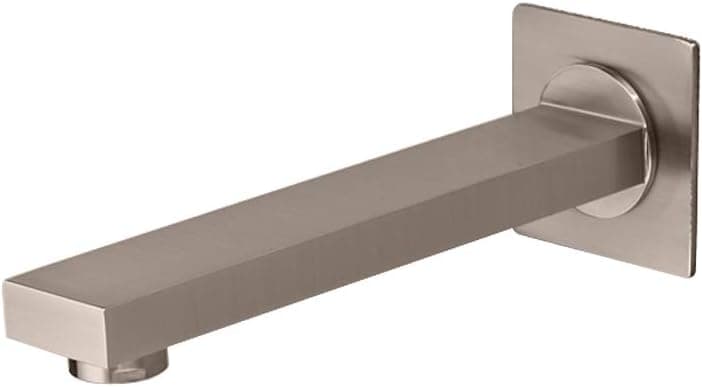 JiaYouJia Solid Brass Wall Mounted Square Tub Filler Spout in Brushed Nickel