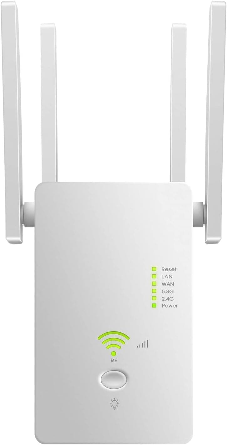 WiFi Range Extender Signal Booster Covers Up to 2640 Sq.ft and 25 Devices, Up to 1200Mbps Dual Band WiFi Repeater with Ethernet Port Internet Booster for Home