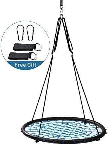 AKM Large 40" Spider Web Tree Swing Set,Adjustable Ropes Easy Assembly 400 Lbs Weight Capacity,Have Fun with Your Child Together