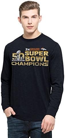 '47 NFL Denver Broncos Men's 2015 Super Bowl 50 Champions Long Sleeve 3-Time Champs Scrum Tee