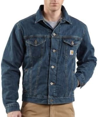 Carhartt Men's Sherpa Lined Denim Jean Jacket