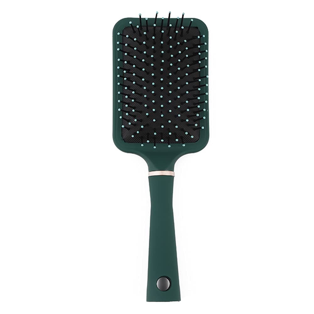 RN BEAUTY Detangling Brush Anti-Static Detangler Hair Brush With Silicone Cushion Base Blow Drying Hairbrush Comb Nylon Bristle Pins Fashion Paddle Massage Brushes for Men and Women Adults and Kids Wet or Dry All Hair Types Styling Dark Green Color (Rectangle)