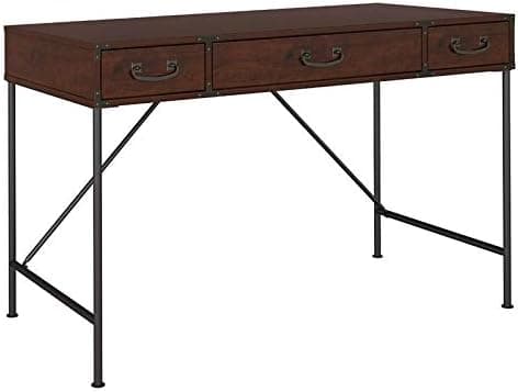 Bush Furniture Ironworks Writing Desk, 48W, Coastal Cherry