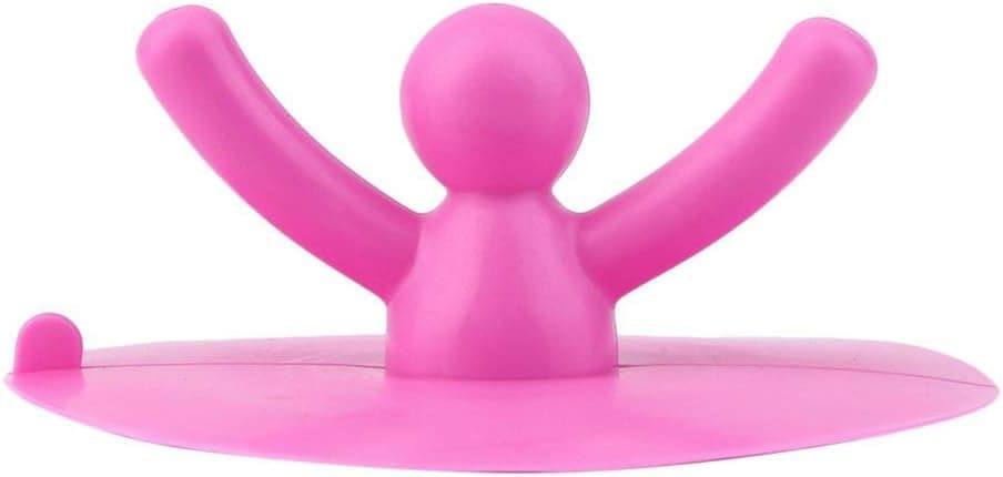 AKOAK 1 Pack Cute Human-Shaped Floor Drain Plug Household Kitchen Toilet Bathroom Shower Waterproof Silicone Sink Plug Bathtub Drain Plug Tool (Pink)