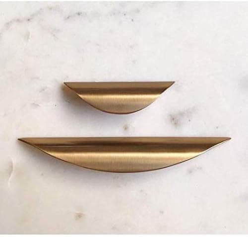 Champagne Bronze Drawer Pull Luna Tab Pull - Lipped Edge Tab Cabinet Hardware Furniture Knob and Pulls (B. Large)