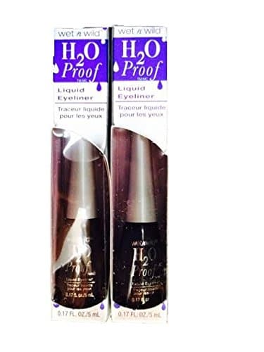 Wet n Wild H20 Proof Liquid Eyeliner, 1-Brown/Black, 1-Ultra Black...Total 2 liners