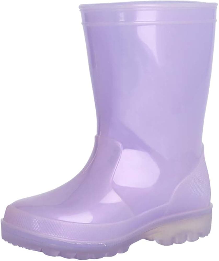IBAOTTY Toddler Kids Girl Boy Easy-On Handles in Fun Patterns and Toddler Rain Boots for Little Kids Waterproof Rain Shoes