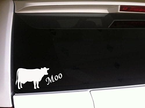 DesignsThatStick Cow Moo 5.5" Vinyl Sticker DecalG64 Farming Farmer Agriculture Cattle Cows Animals Love Animals Pets