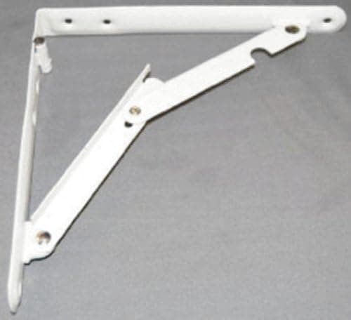 Ultra Hardware 11040 16" X 16" Deluxe Heavy Duty Steel Folding Shelf Bracket, White, 2 Pack