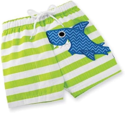 Mud Pie Boys' Baby Newborn Boathouse Shark Swim Trunk