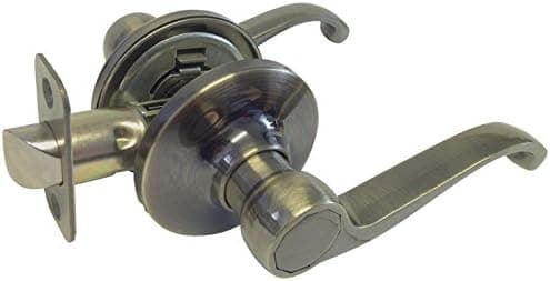 eBuilderDirect Antique Brass Lock Door Lever Handle Entry / Privacy / Passage / Dummy / Deadbolt 835AB (Passage Hall and Closet (No Lock))