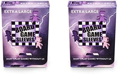Arcane Tinmen Extra Large Non-Glare Board Game Card Sleeves 65mm x 100mm Bundle of 2 (100 Sleeves Total)
