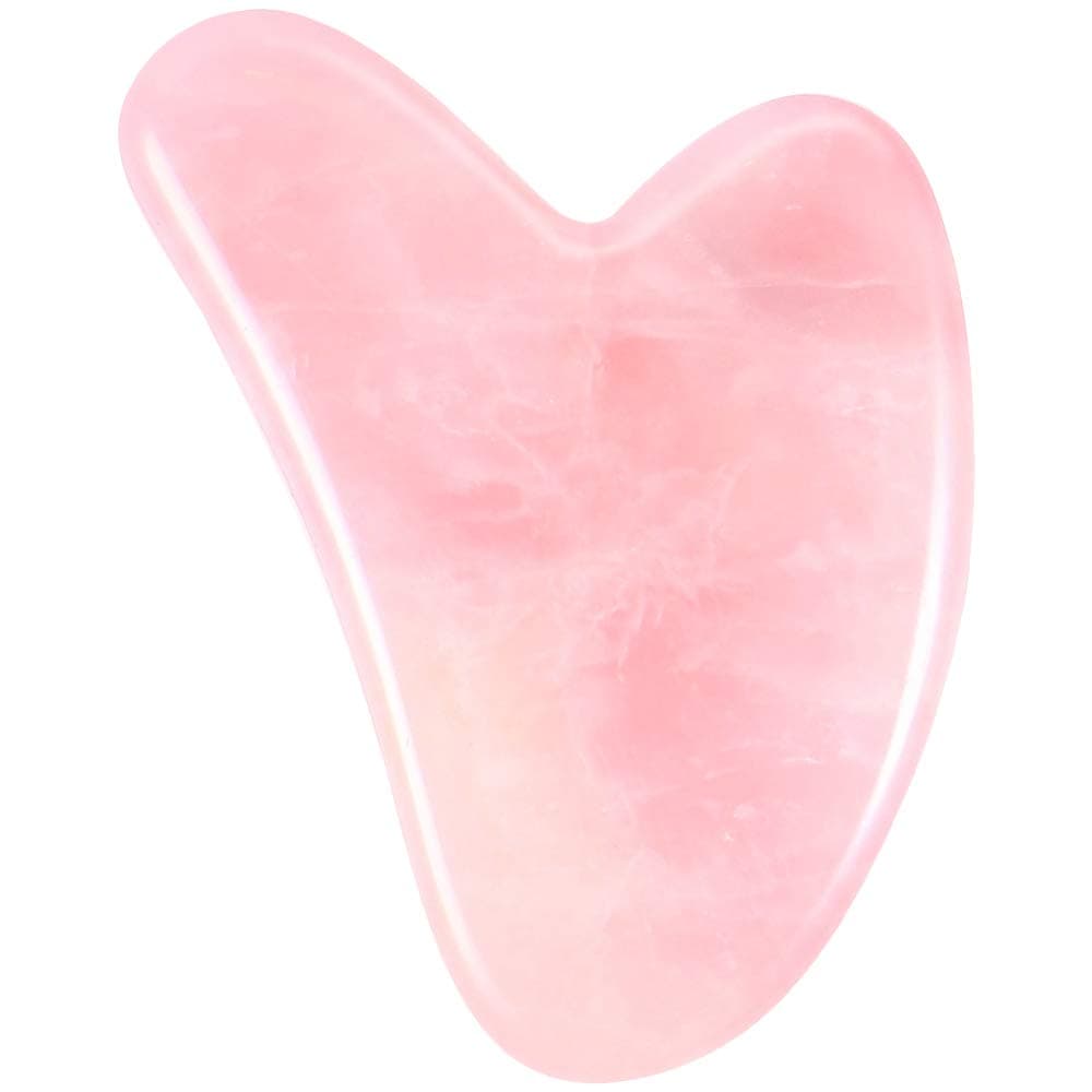 UV STYLISH Gua Sha Facial Tools Stone - Guasha Massage Tool for Face Natural Stone Jade Roller -Scraping Face Skin Sore Neck , Hands and Feet Promote , Cute Used for Eyes Rose Quartz Stuff