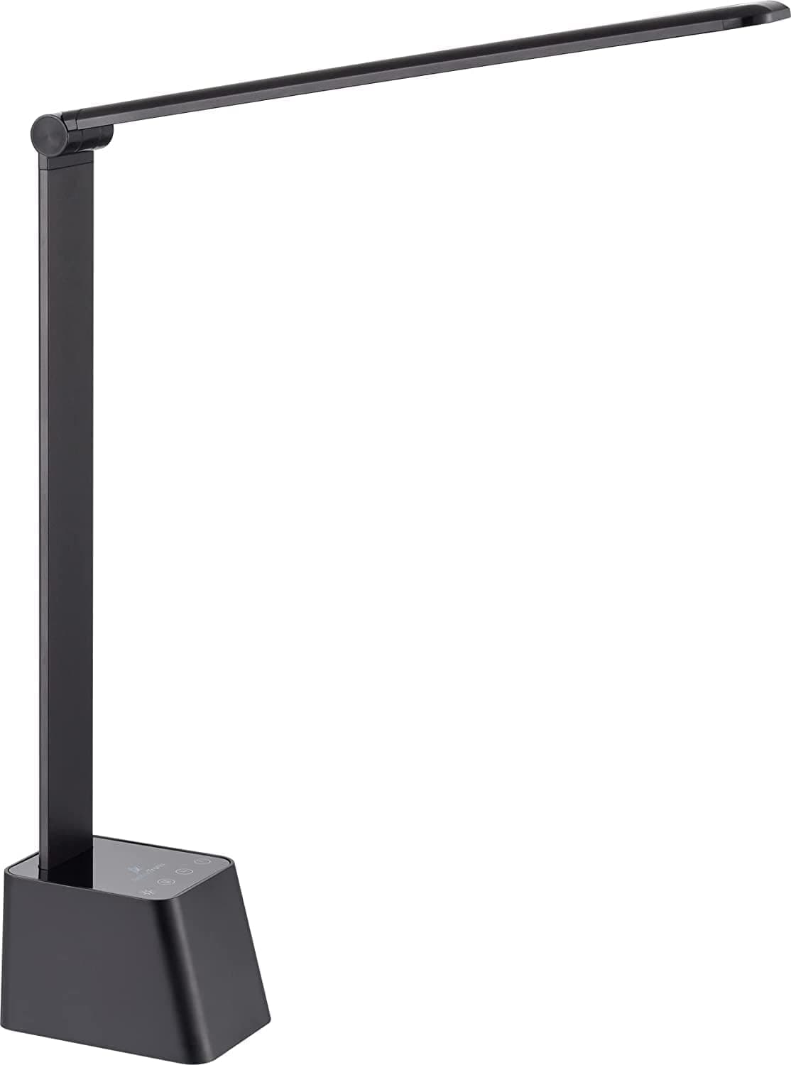 Ambertronix Rechargeable Cordless LED Desk Lamp, 5 Brightness & 5 Lighting Modes, USB Charging Port, Portable, Dimmable, Touch Control, Auto Timer (Black)