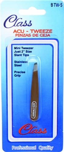 Class Brown Pro Mini Slant Tip Tweezer 2"