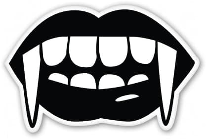 AK Wall Art Vampire Fangs Vinyl Sticker - Car Phone Helmet - Select Size