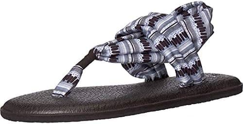 Sanuk Women's Yoga Sling 2 Print Vintage Sandal, black/white island stripe, 05 M US