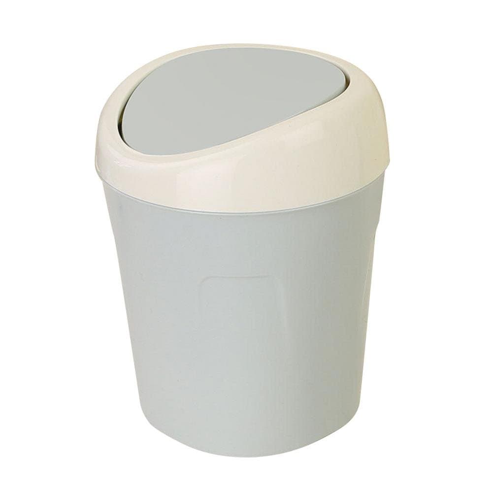 Fdit Plastic Mini Trash Rubbish Can Desktop Garbage Can with Swing Lid(Blue)