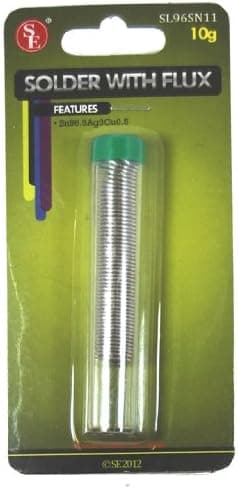 SE - Solder w/Flux - 10g, Sn Stannum (tin) 96.5% Ag Silver - SL96SN11