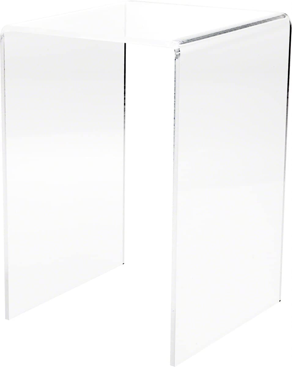Plymor Clear Acrylic Vertical Square Display Riser, 12" H x 8" W x 8" D (1/4" Thick)