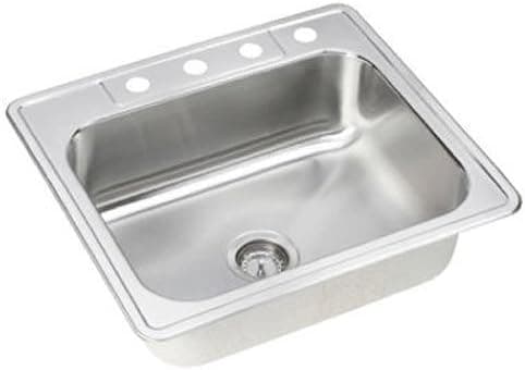 Elkay NLB25224 Neptune 25-by-22-by-8-Inch Single Bowl Kitchen Sink, Stainless Steel
