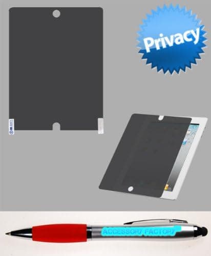 Accessory Factory(TM) Bundle (the item, 2in1 Stylus Point Pen) APPLE iPad 4 (with Retina display) Privacy Screen Protector Guard Phone LCD Cover