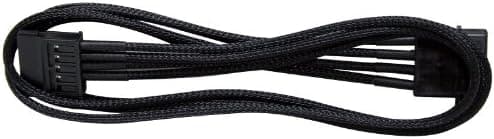 NZXT CB-11SATA Individually Sleeved 1 SATA to 4Pin Molex Extension Premium Cable (450mm, Black)