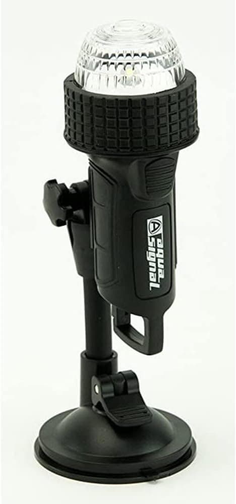 Aqua Signal 27440-7 Battery-Powered LED Stern Light with Suction Cup/C-Clamp Pole Mount
