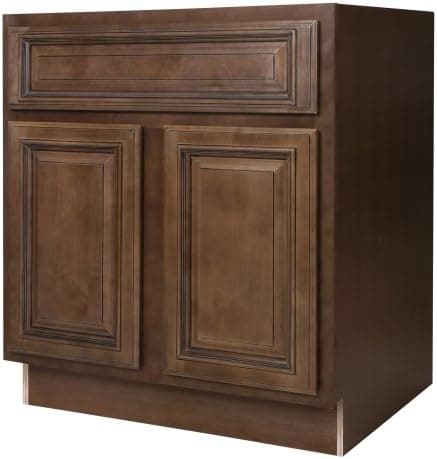All Wood Cabinetry B30-HCG 30-Inch Wide by 34 1/2-Inch High, Factory Assembled - Ready to Install All Wood Kitchen Cabinet, Heritage Chocolate Glaze Maple