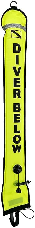 U/D Inflatable Safety Surface Marker Buoy, Heavy Lead at The Bottom, Reflective Strips on The top, Used for Scuba Diving