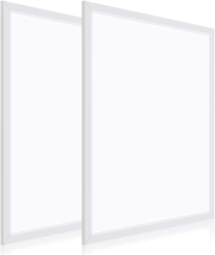 2 Pack 2x2FT Flush Mount LED Flat Panel Light 40W 4200LM 0-10V Dimmable 4000K Natural White, 280W Equiv. Ultra Slim Surface Mount LED Ceiling Troffer Light Fixture, Nationwide Rebate Program Eligible