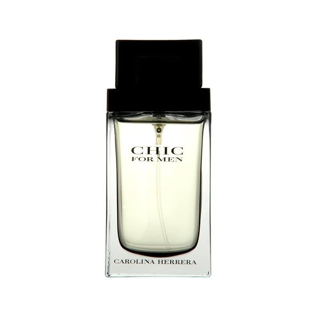 Carolina Herrera Chic Fragrance For Men - Leathery Wood And Adventure - Begins With The Warmth Of Wood And Smooth Touch Of Leather - Hint Of Saffron - Touch Of Cashmere Wood - Edt Spray - 3.4 Oz