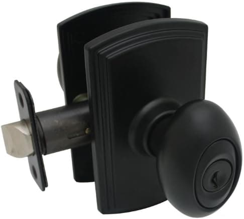 Delaney Designer Series Canova Design Black Entry Door Lever Kwikset Keyway (We Key Lock Orders Alike for Free)