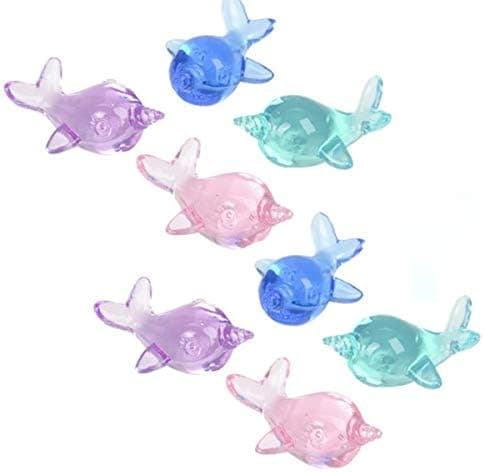 2 Dozen (24) Acrylic NARWHAL Figures 1.75" each! Birthday Party Favors-Prizes- Classrooms & More!