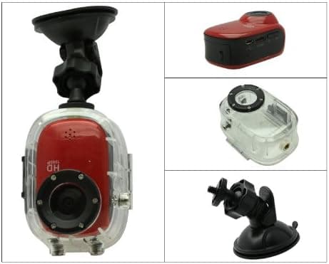 Muti-Colors Available SJ1000 12 Mega Pixels Full HD 1080P HDMI H.264 30M Waterproof Underwater Sport Action Camera Mini DV with G-Sensor Motion Detection For Bike Helmet & SkyDiving & Dashboard Car DVR (Red)