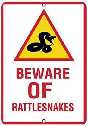 WERRT Beware of Rattlesnakes Activity Sign Campground Signs Aluminum Metal Sign 8" X 12" inch