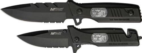 MTECH USA MT-512SF Combo Knife Set 9.25-Inch Overall Fixed 4.75-Inch Closed Folder