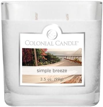 Colonial Candle 3-1/2-Ounce Scented Oval Jar Candle, Simple Breeze