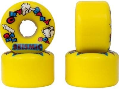 Seismic Cry Baby 64mm Longboard Wheels (Yellow 80a)