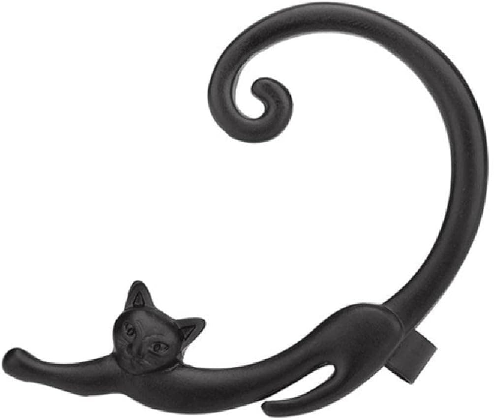 Vintage Punk Long Cat Tail Around Ear Earrings Cartoon Animals Pet Cat Ear Cuff Clawer Bowed Cat Ear Clip for Women Girl cat Ear Cuffs for Women Earrings Jewelry Non Piercing wrap