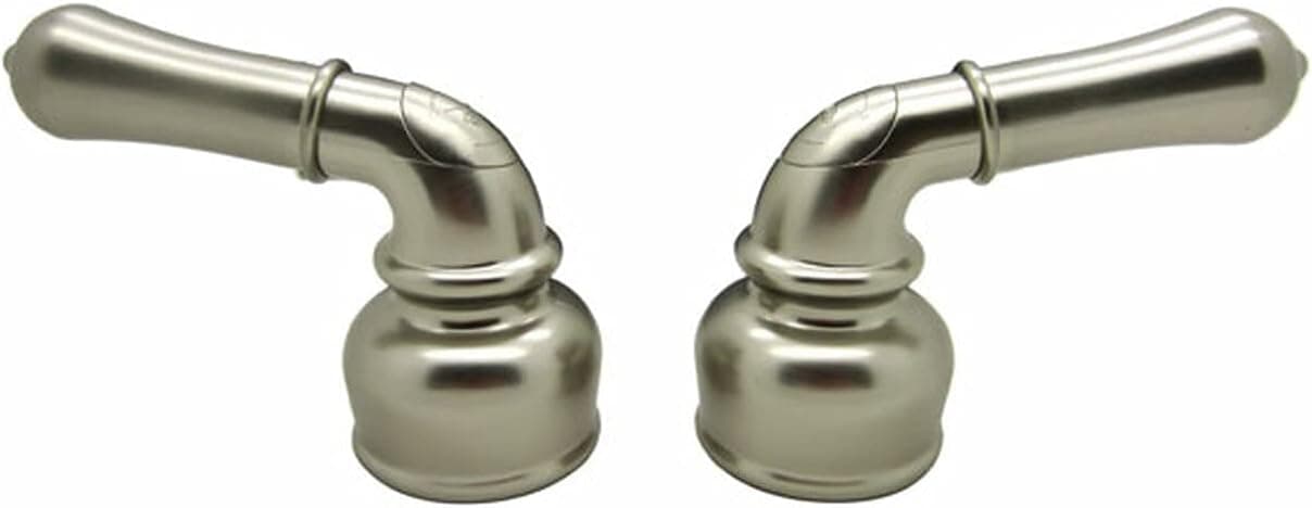 Dura Faucet DF-RKC-SN RV Replacement Hot and Cold Classic Handles - Metallic Plating Over ABS Models Only (Brushed Satin Nickel)